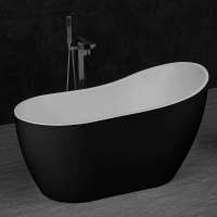 MF-1216/BW1708 freestanding italian bathtubs solid surface freestanding bathtub black deep soaking tubs